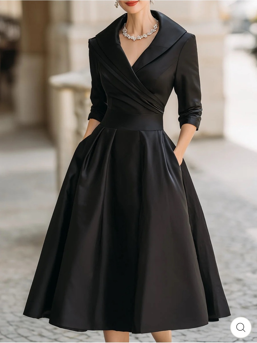 CORALINE | ELEGANT V-NECK EVENING DRESS by Harper and Wells Boston